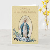 Religious Blessed Virgin Mary Wedding Anniversary Card (Yellow Flower)