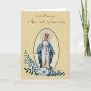 Religious Blessed Virgin Mary Wedding Anniversary Card
