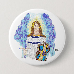 Religious Button : Archangel Micheal