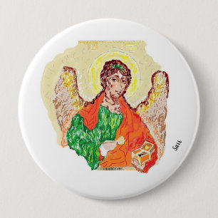 Religious Buttons : Archangel Raphael