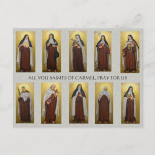 Religious Carmelite Saints Paintings Nun Priest Postcard