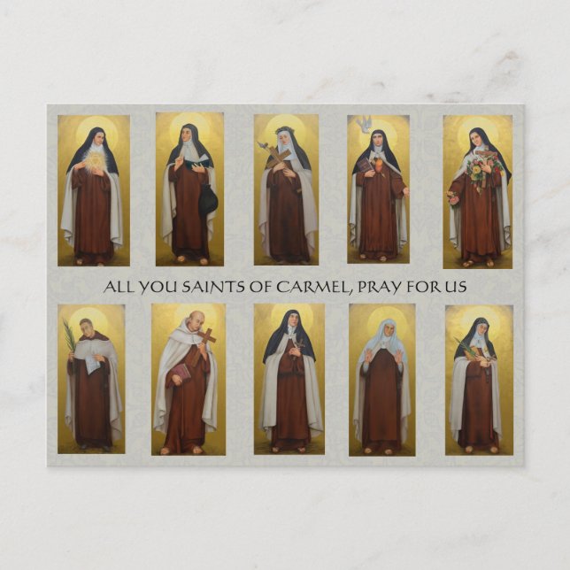 Religious Carmelite Saints Paintings Nun Priest Postcard (Front)