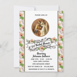 Religious Catholic Bridal Shower Mary Joseph Invit Invitation