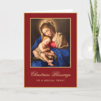 Religious Catholic Christmas Card for Priest