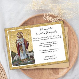 Religious Catholic Condolence Jesus Funeral Thank Thank You Card