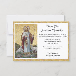 Religious Catholic Condolence Jesus Funeral Thank You Card