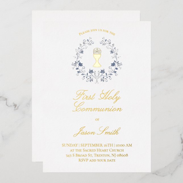 religious Catholic First Holy Communion (Front/Back)