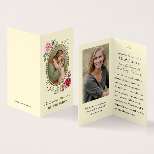 Religious Catholic Funeral Memorial Holy Cards (Inside and Outside)