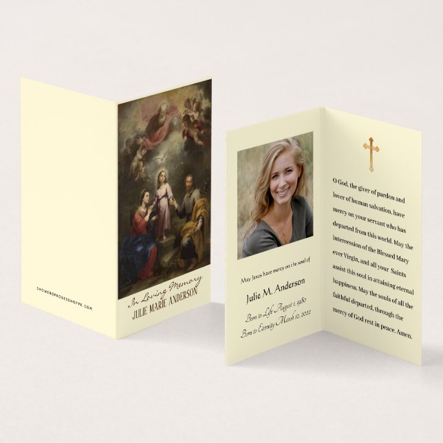 Religious Catholic Funeral Memorial Holy Cards (Inside and Outside)