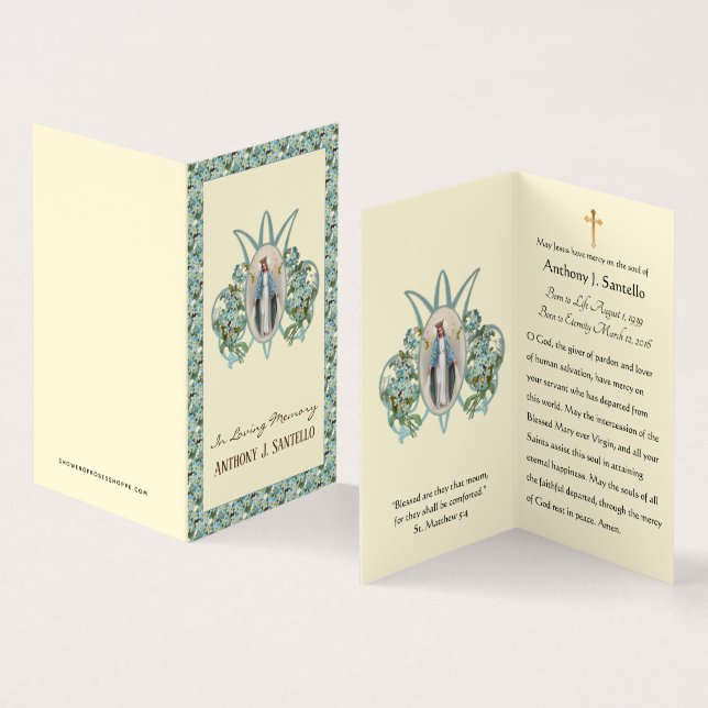 Religious Catholic Funeral Memorial Holy Cards (Inside and Outside)