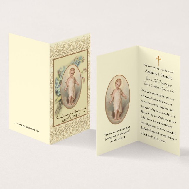 Religious Catholic Funeral Memorial Holy Cards (Inside and Outside)