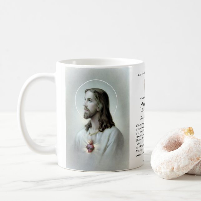 Religious Catholic Funeral Memorial Jesus Coffee Mug (With Donut)