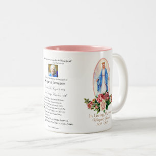 Religious Catholic Funeral Memorial Two-Tone Coffee Mug