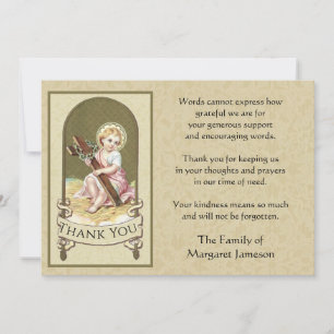 Religious Catholic Infant Jesus Sympathy Thank You Card