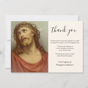 Religious Catholic Jesus Vintage Condolence  Thank You Card