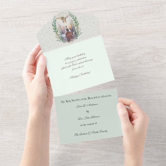 Religious Catholic Mass Offering Virgin Mary  All  All In One Invitation (Tearaway)