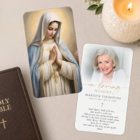 Religious Catholic Prayer Virgin Mary Cross Card