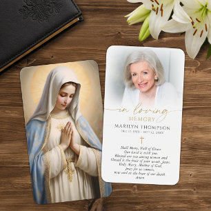 Religious Catholic Prayer Virgin Mary Cross Card