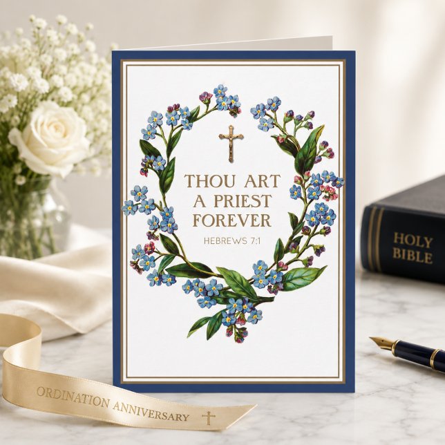 Religious Catholic Priest Ordination Anniversary  Card (Creator Uploaded)