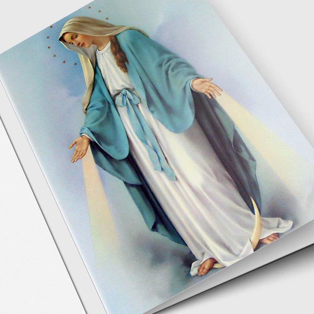 Religious Catholic Radiant Mary Sympathy Funeral Card (Catholic religious sympathy card, Radiant Mary funeral thank you cards)