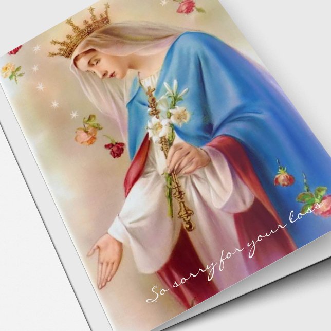 Religious Catholic Rosaries Funeral Thank You Card (Catholic Sympathy Rosaries Religious Funeral Thank You Cards)