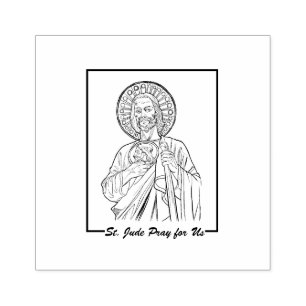 Religious Catholic St. Jude Cousin of Jesus Rubber Stamp