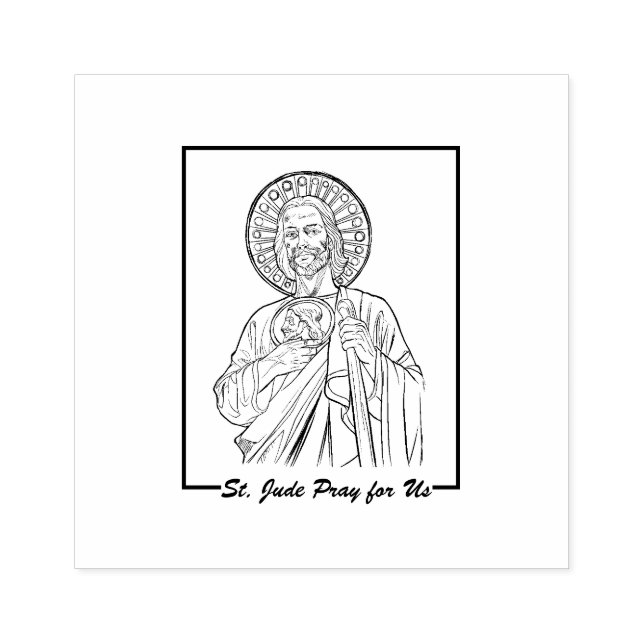 Religious Catholic St. Jude Cousin of Jesus Rubber Stamp (Imprint)