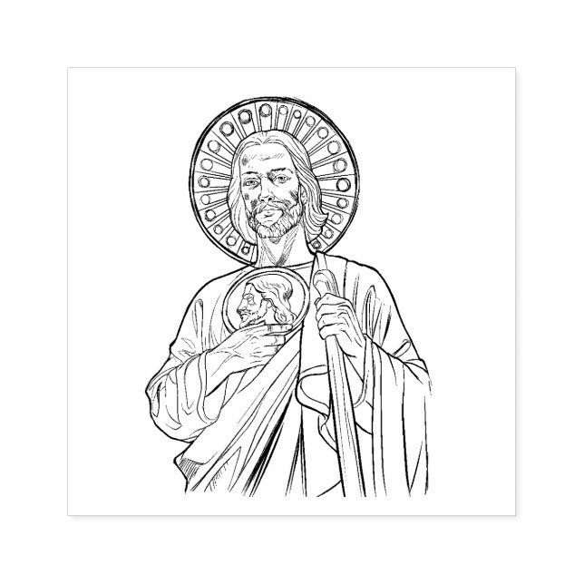 Religious Catholic St. Jude Cousin of Jesus Rubber Stamp (Imprint)