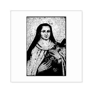 Religious Catholic St. Therese Carmelite Nun Roses Rubber Stamp