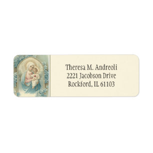 Religious Catholic Virgin Mary Baby Jesus Floral