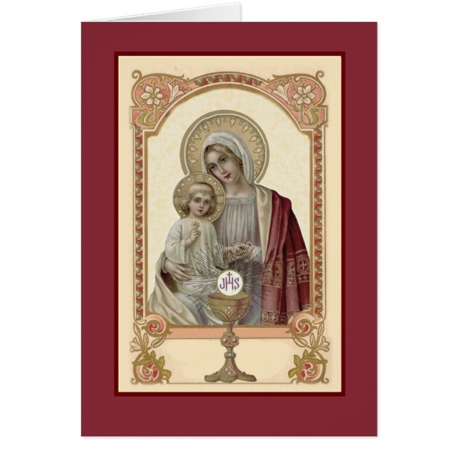Religious Catholic Virgin Mary Eucharist Prayer (Front)