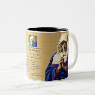 Religious Catholic Virgin Mary Funeral Memorial Two-Tone Coffee Mug