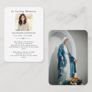 Religious Catholic Virgin Mary Funeral Prayer Card