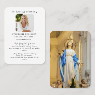 Religious Catholic Virgin Mary Funeral Prayer Card