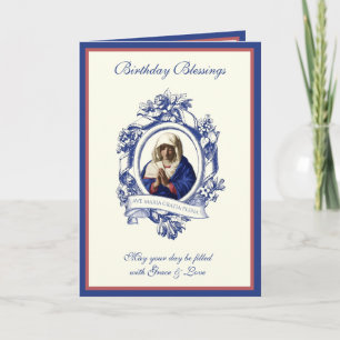 Religious Catholic  Virgin Mary Hail Mary Latin Card