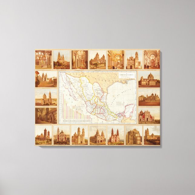 Religious Chart of Mexico Canvas Print (Front)