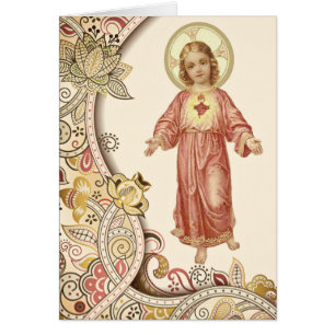 Religious Child Jesus with Decorative Border
