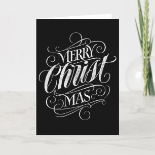 Religious Christ Christmas Chalkboard Calligraphy Holiday Card