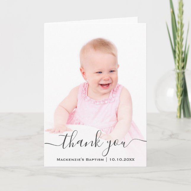 Religious Christening Baptism Communion Christian Thank You Card (Front)