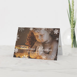Religious Christian Angel Snowflake Christmas Card