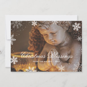 Religious Christian Angel Snowflake Christmas Holiday Card