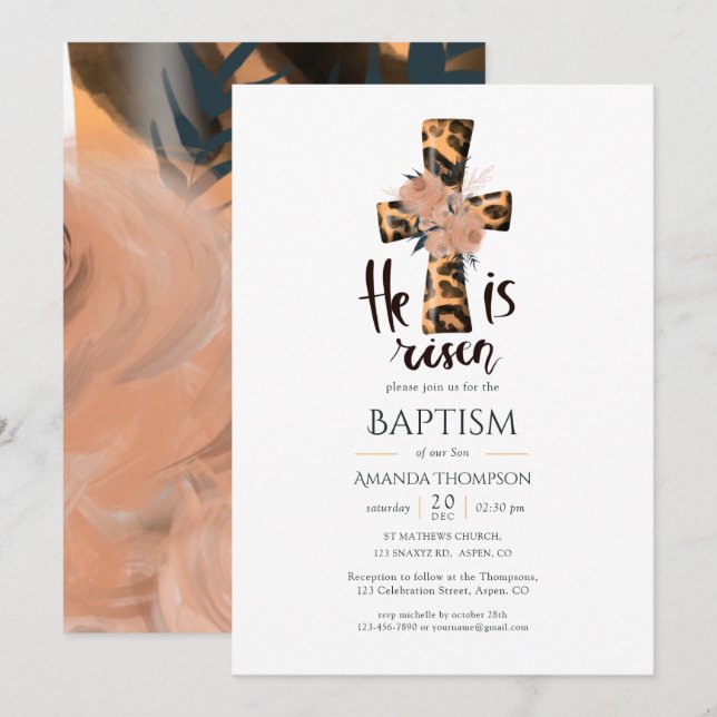 Religious Christian Baptism Invitation (Front/Back)
