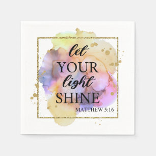Religious Christian Bible Quote modern colourful  Napkin