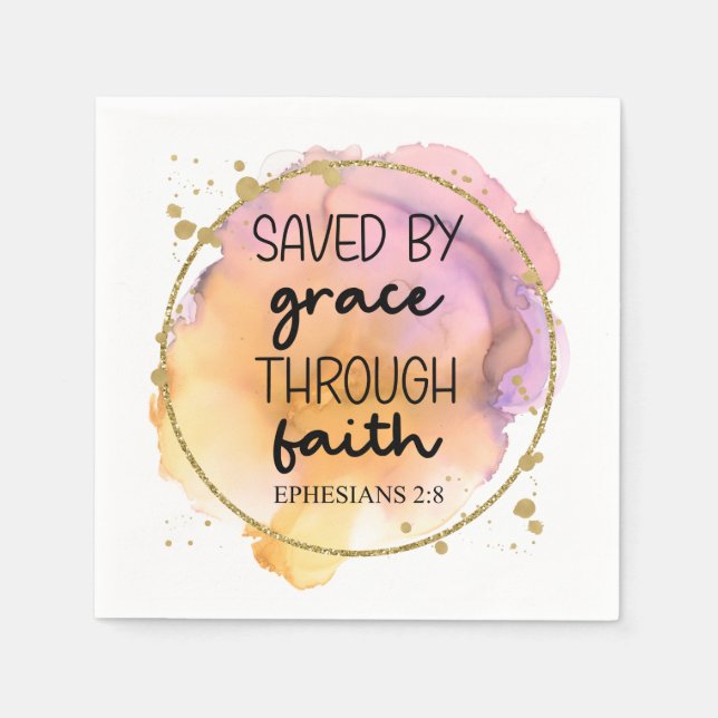 Religious Christian Bible Quote modern colourful   Napkin (Front)