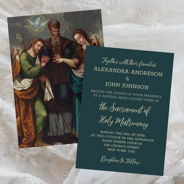Religious Christian Catholic Nuptial Mass Wedding  Invitation (Creator Uploaded)