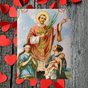 Religious Christian Catholic Saint Valentine's Day Postcard
