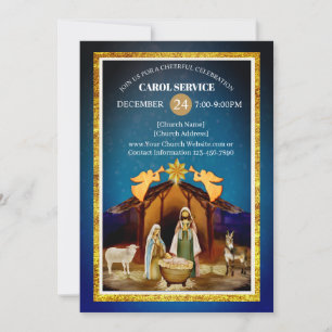 Religious Christian Church Christmas Carol Service Holiday Card
