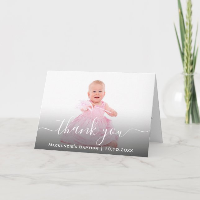 Religious Christian Communion Christening Baptism Thank You Card (Front)