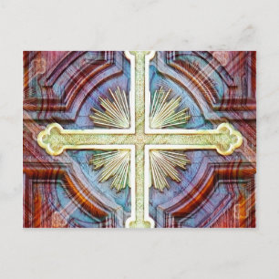Religious christian cross symbol postcard