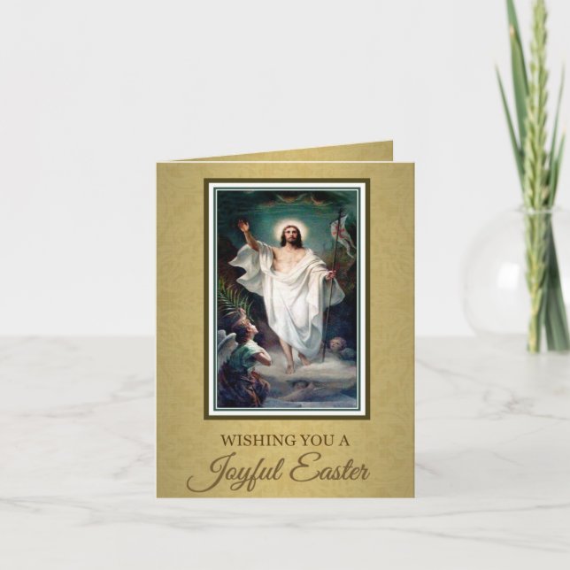 Religious Christian Easter Resurrection Vintage Holiday Card (Front)